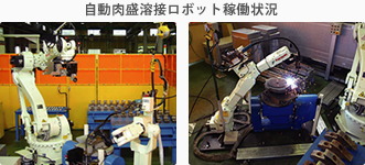 自動肉盛溶接ロボット稼働状況